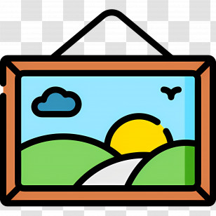 Photo Frame - Landscape Painting With Scenery Transparent PNG