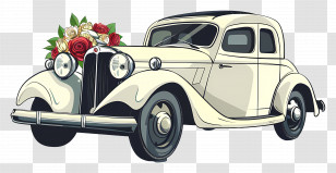 Wedding Car - Vintage Wedding Car Transparent PNG
