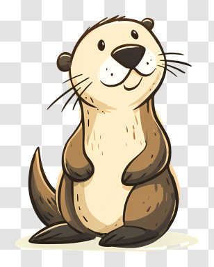 Sea Otter Logo - Cute Otter Cartoon Illustration Transparent PNG