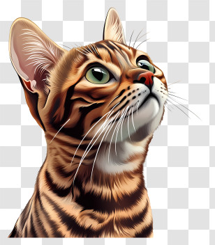Bengal Cat - Cute Cat With Whiskers Transparent PNG