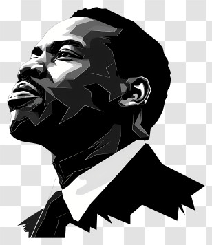 Black History Month - Black And White Man Portrait Illustration Transparent PNG