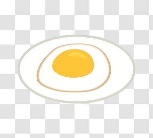 Food Elements - Fried Egg On A Plate Illustration Transparent PNG