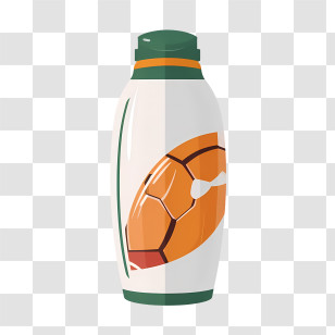 Water Bottle - Sports Bottle With Orange Design Transparent PNG