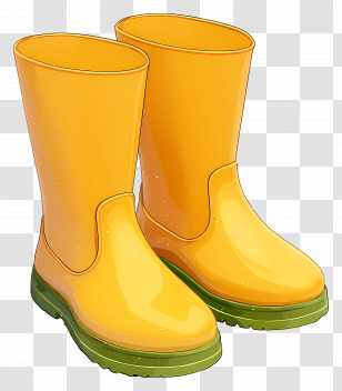 Rain Boots - Bright Yellow Rubber Boots For Rain Transparent PNG