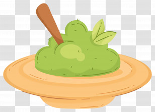 Matcha Powder - Organic Green Paste With Wooden Spoon Transparent PNG