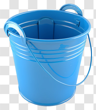 Blue Bucket - Blue Bucket With Handle Transparent PNG