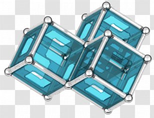 Geomag Craft Magnets Toy Block Construction Set - Turquoise Transparent PNG