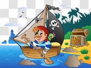Royalty-free Piracy Cartoon Clip Art - Rowing Island Transparent PNG