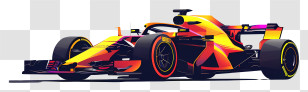 Formula 1 Car - Colorful Formula 1 Racing Car Illustration Transparent PNG
