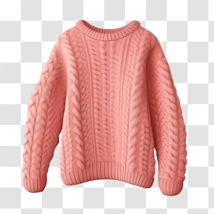 Christmas Sweater - Pink Knitted Sweater For Winter Fashion Transparent PNG