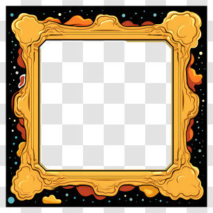 Pop Art Golden Frame - Ornate Golden Frame Transparent PNG