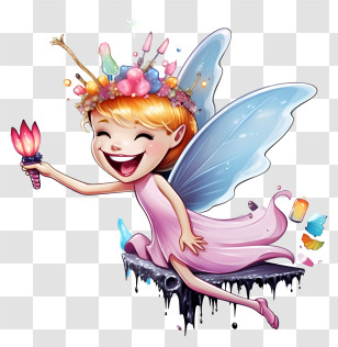 Fairy Costume - Fairy With Torch And Wings Transparent PNG