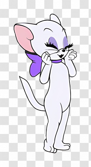 Toodles Galore - White Cartoon Cat With Purple Bow Transparent PNG