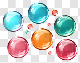 Realistic Style Soap Bubbles - Colorful Transparent Soap Bubbles With Rainbow Hues Transparent PNG