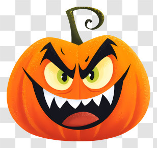 Crazy Pumpkin - Angry Halloween Pumpkin Transparent PNG