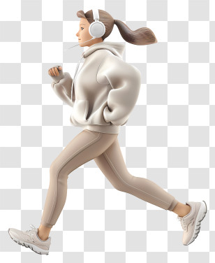 Woman Jogging - Running Girl In Sportswear With Headphones Transparent PNG