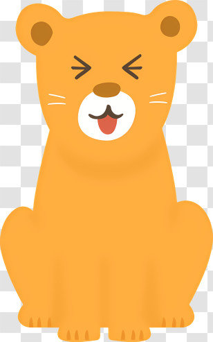 Lion - Happy Orange Bear Transparent PNG