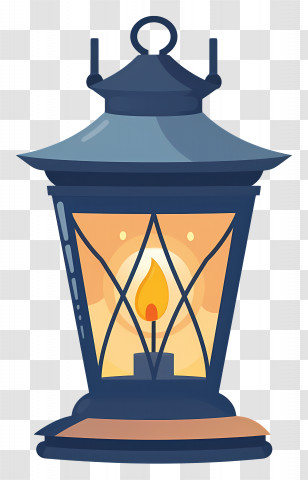 Lantern - Blue Lantern With Candle Light Transparent PNG