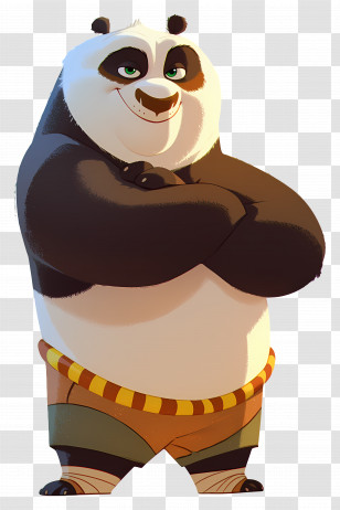 Kung Fu Panda - Cartoon Panda In Confident Pose Transparent PNG