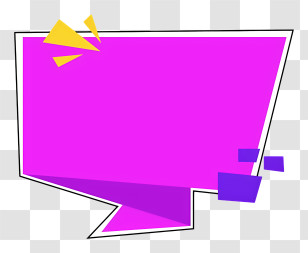 Unfortunately - Purple Speech Bubble With Yellow Accents Transparent PNG