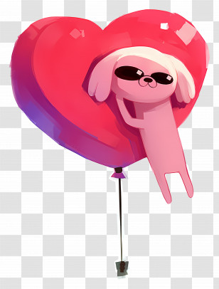 Ketnipz - Cute Pink Heart Balloon Transparent PNG