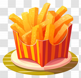 French Fries - Crispy French Fries In Box Transparent PNG