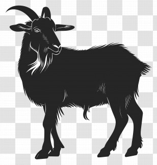 Goat Silhouette - Silhouette Of A Goat Illustration Transparent PNG