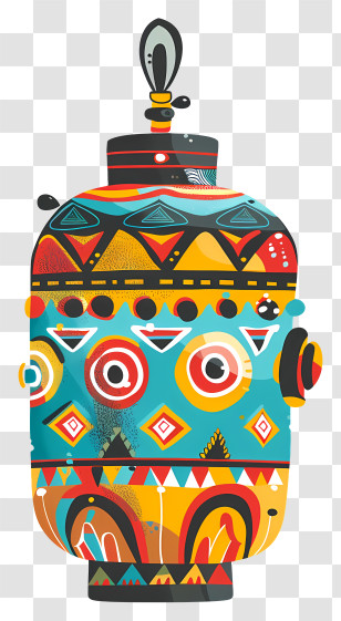 Gas Cylinder - Abstract Colorful Robot With Geometric Patterns Transparent PNG