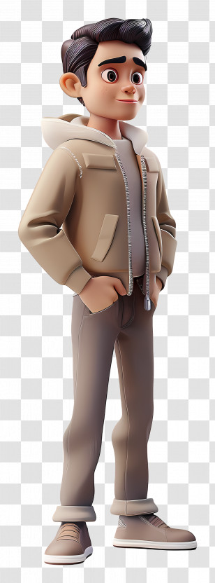 Young Man - 3D Animated Boy Character In Stylish Clothing Transparent PNG