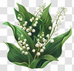 Lily Of The Valley - Illustration Of White Lily Of The Valley Flowers Transparent PNG