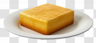 Baked Cornbread - Golden Butter On A White Plate Transparent PNG