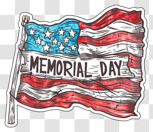 Memorial Day - Patriotic Memorial Day Flag Design Transparent PNG