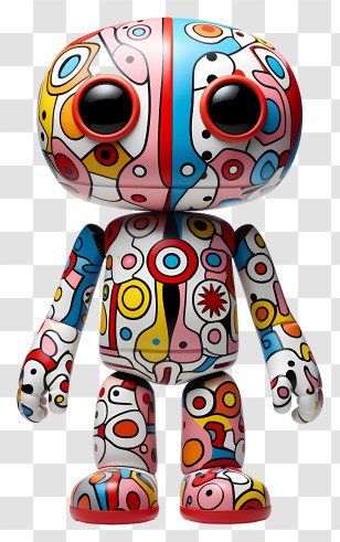 Cartoon Toy - Colorful Artistic Robot Design Transparent PNG