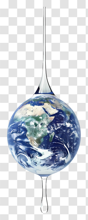 World Water Day - Earth In Water Drop Illustration Transparent PNG