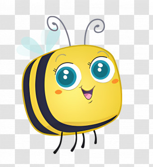 Personagens - Cute Cartoon Bee Transparent PNG