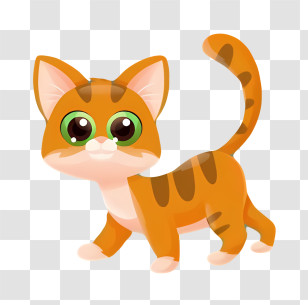 Black Cat - Cute And Playful Orange Cat Cartoon Transparent PNG