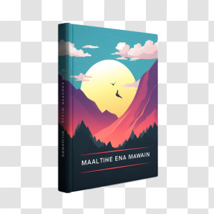 Book Cover Template - Illustrated Book With Mountain Cover Transparent PNG