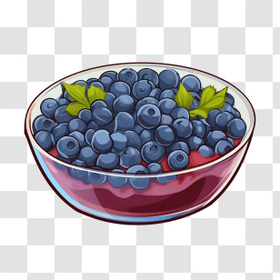 Fruit Salad - Bowl Of Fresh Blueberries Transparent PNG