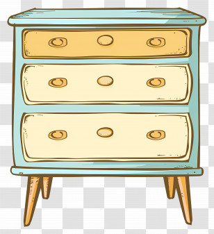 Dresser - Vintage Chest Of Drawers Illustration Transparent PNG