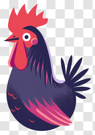 Rooster - Colorful Cartoon Rooster Illustration Transparent PNG