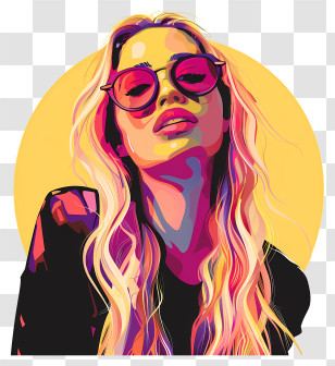 Amanda Bynes - Modern Colorful Illustration Of A Woman Transparent PNG