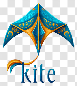 Kite Logo - Decorative Blue Kite Logo Transparent PNG