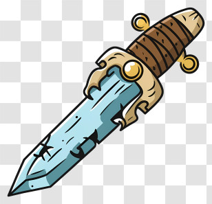 Glass Sword - Cartoon Dagger With Blue Blade Transparent PNG