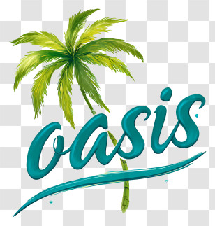 Oasis Logo - Turquoise Oasis Palm Logo Transparent PNG