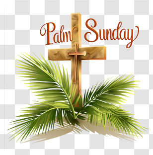 Palm Sunday - Palm Sunday Cross With Palm Leaves Transparent PNG