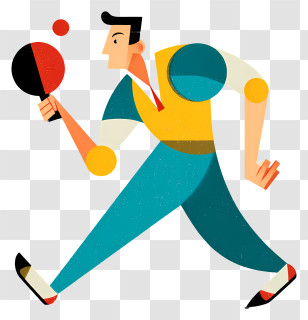 Table Tennis Player - Ping Pong Player In Action Transparent PNG