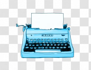 Watercolor Paper - Typewriter - Technology Turquoise Transparent PNG