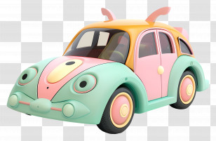 Cartoon - Colorful Toy Car Transparent PNG