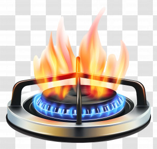 Gas Fuel Stove Fire - Gas Stove With Burning Flame Transparent PNG
