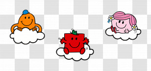 Mr Men Little Miss - Colorful Characters On Clouds Transparent PNG